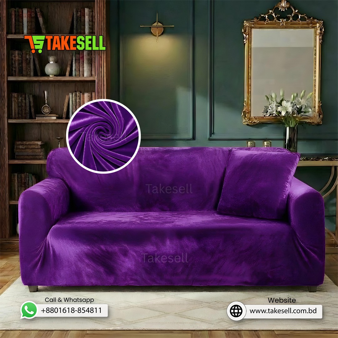 Vivid Violet Velvet Sofa Cover