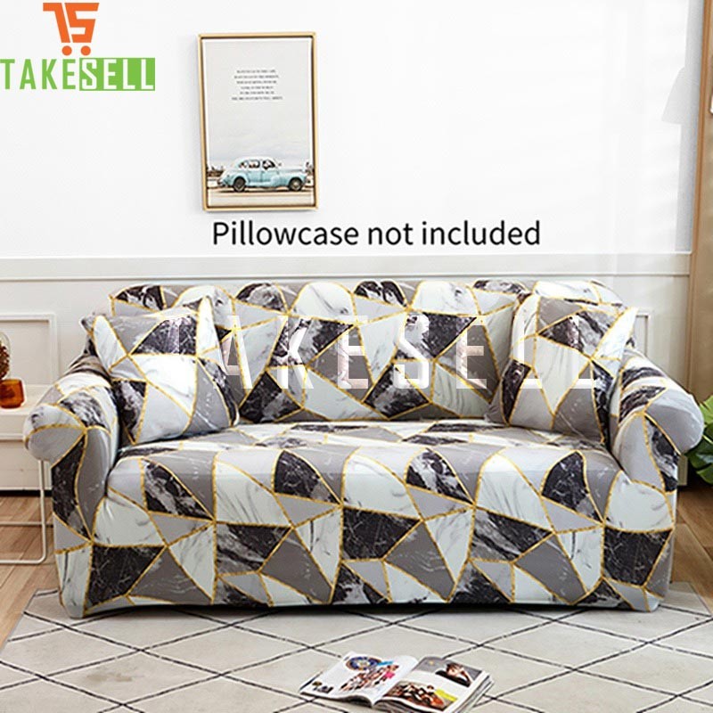 Stitch Triangle Printed Sofa Cover (2+2+1)