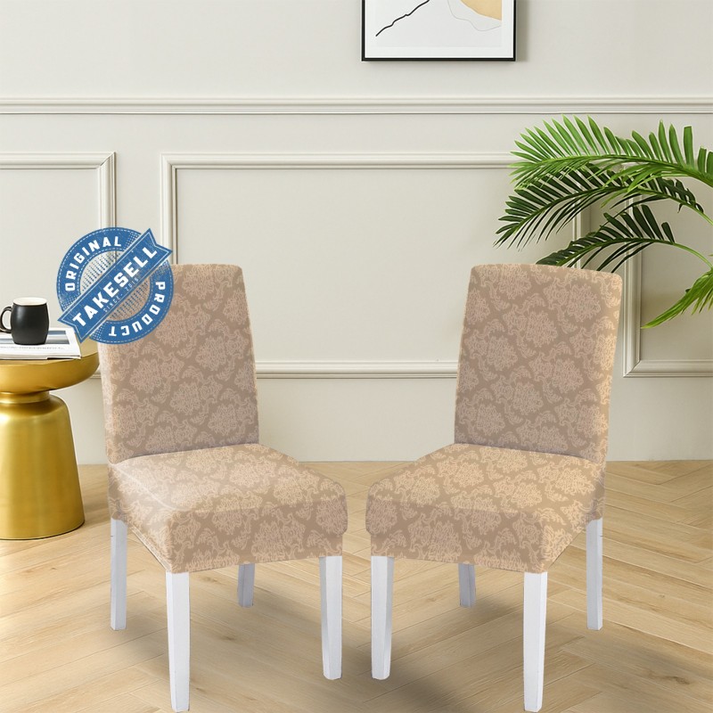 Sand Tan Luxury Stretch Jacquard Chair Cove