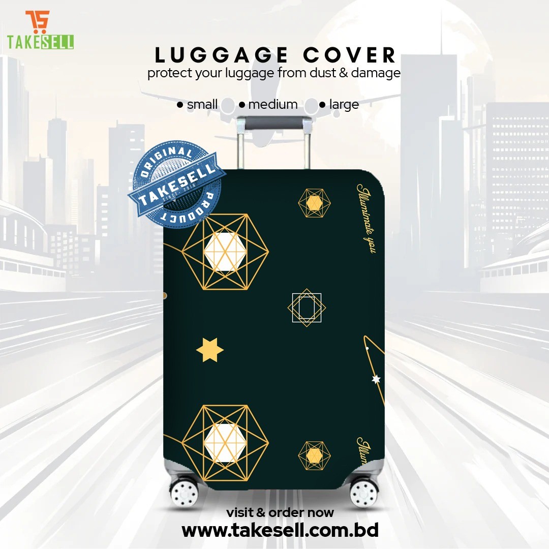 Starlight Geo Dark Green & Gold Luggage Cover