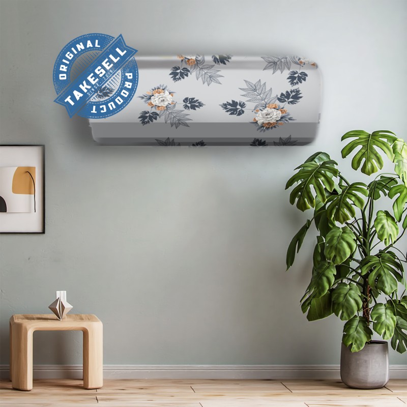 Grey Floral AC Cover