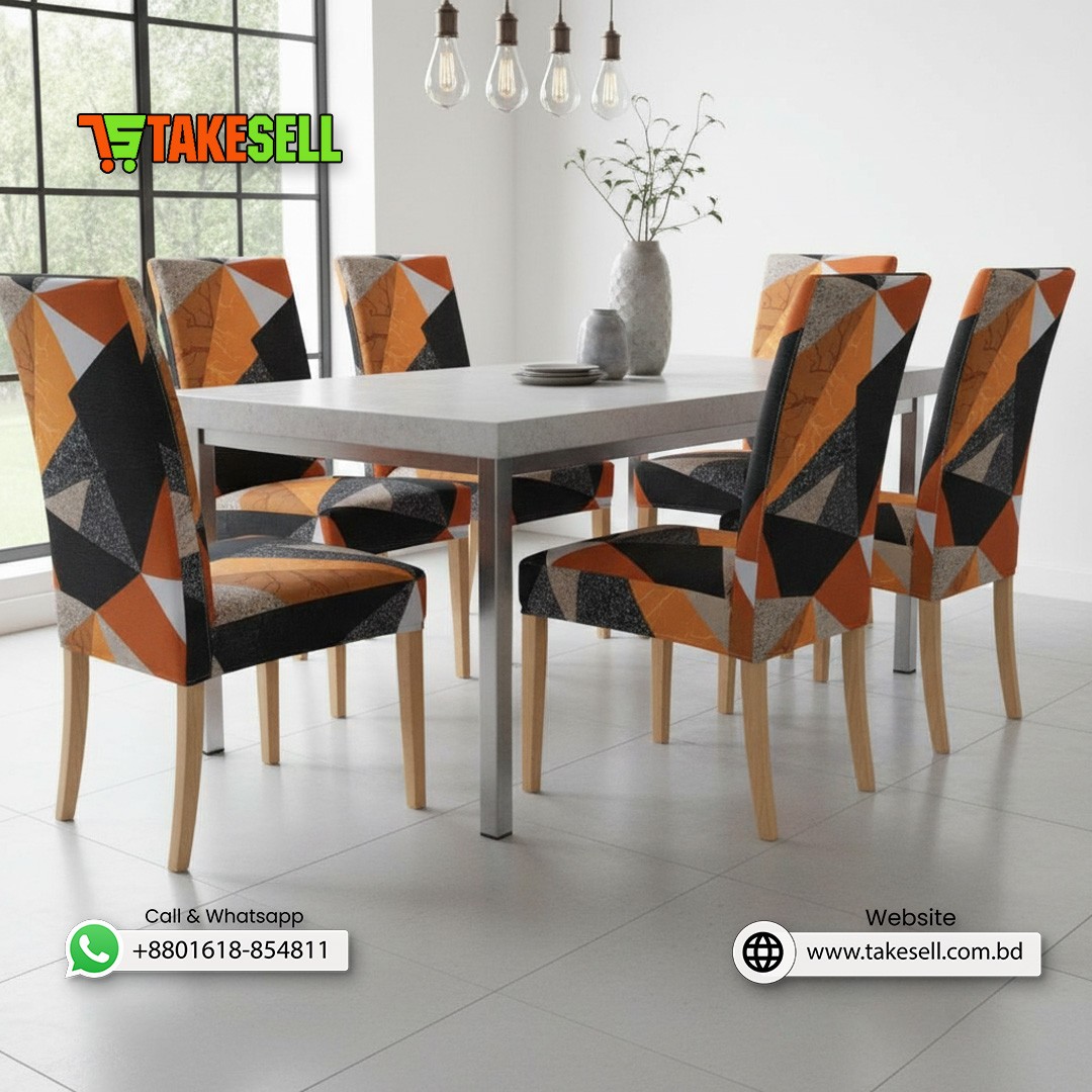 Geometric Stretch Dining Chair Cover 4pcs