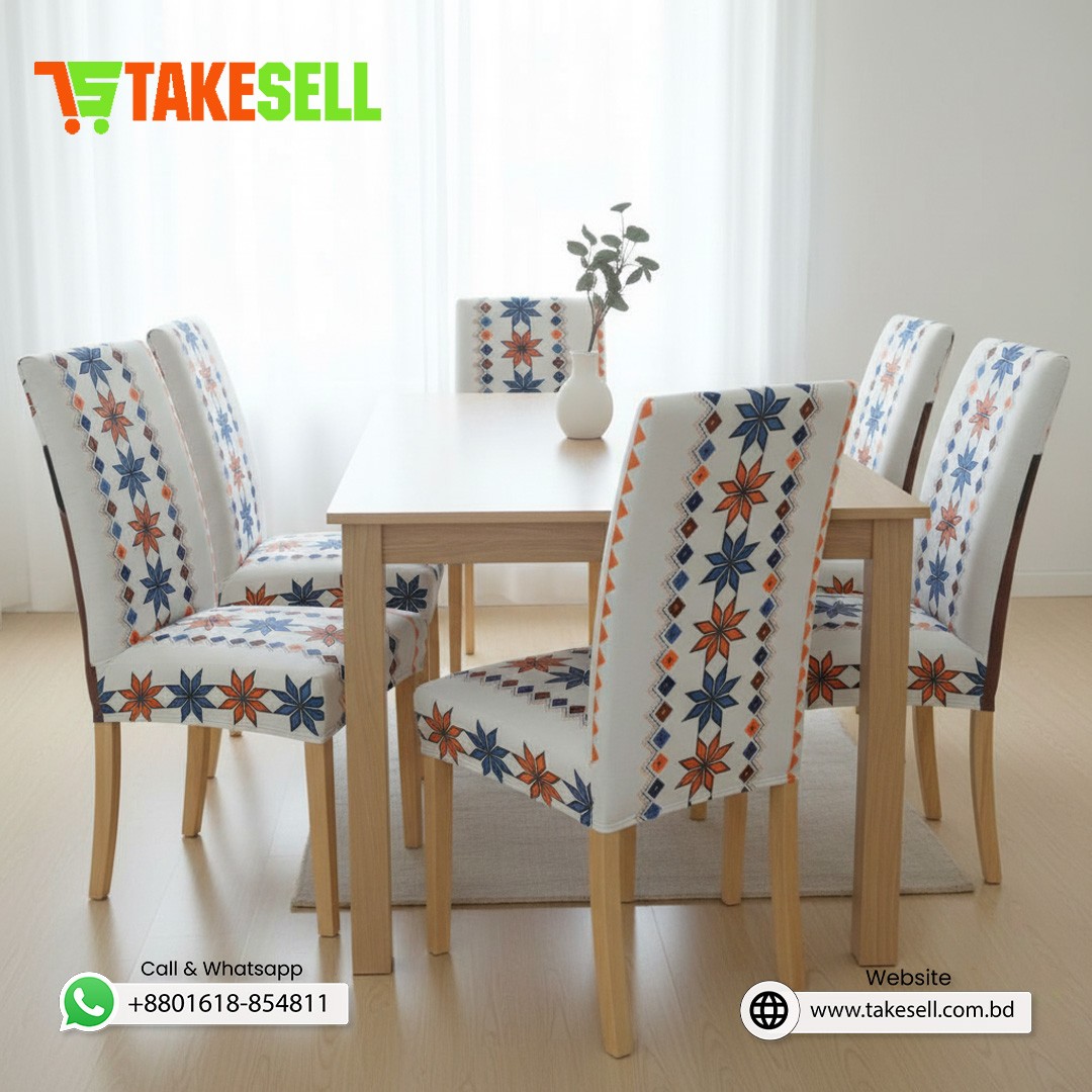 China Magic Print Chair Cover - White Boho Floral