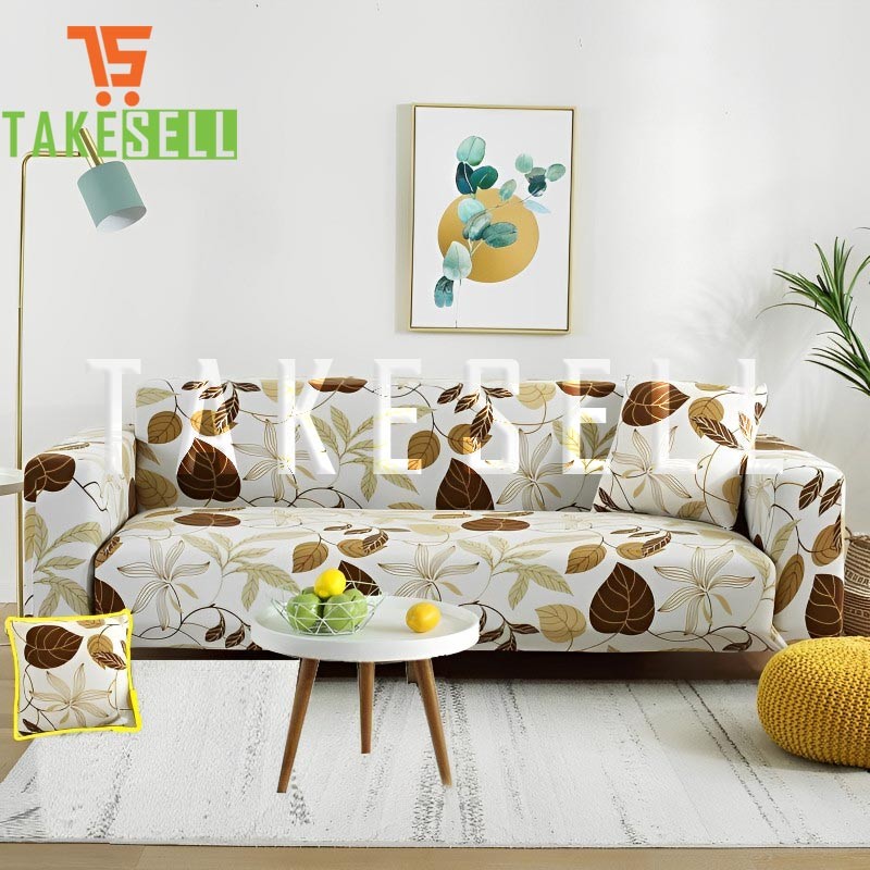 Floral Print Sofa Cover (2+2+1)