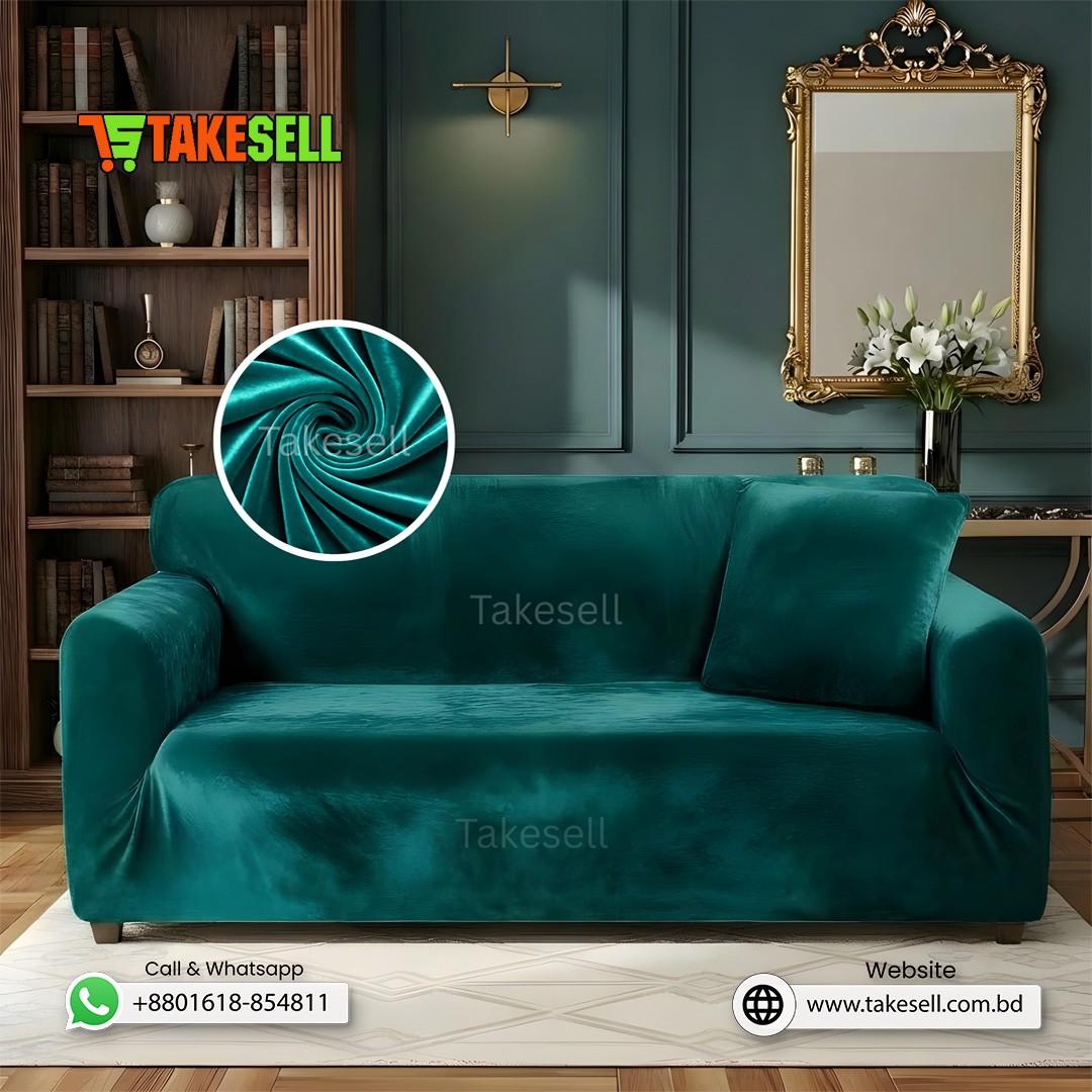 Velvet C-Green Sofa Cover