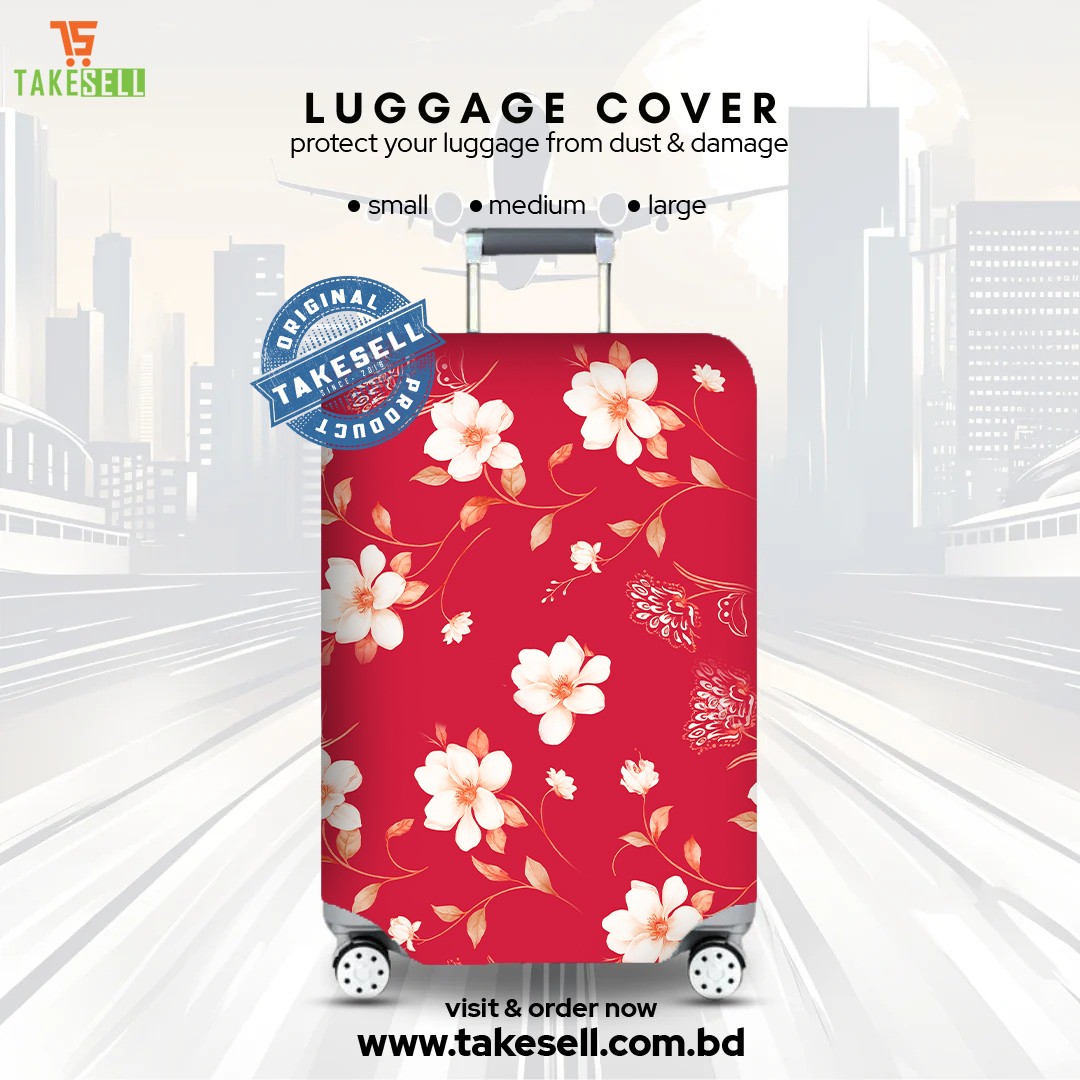 Crimson Bloom Vine Luggage Cover