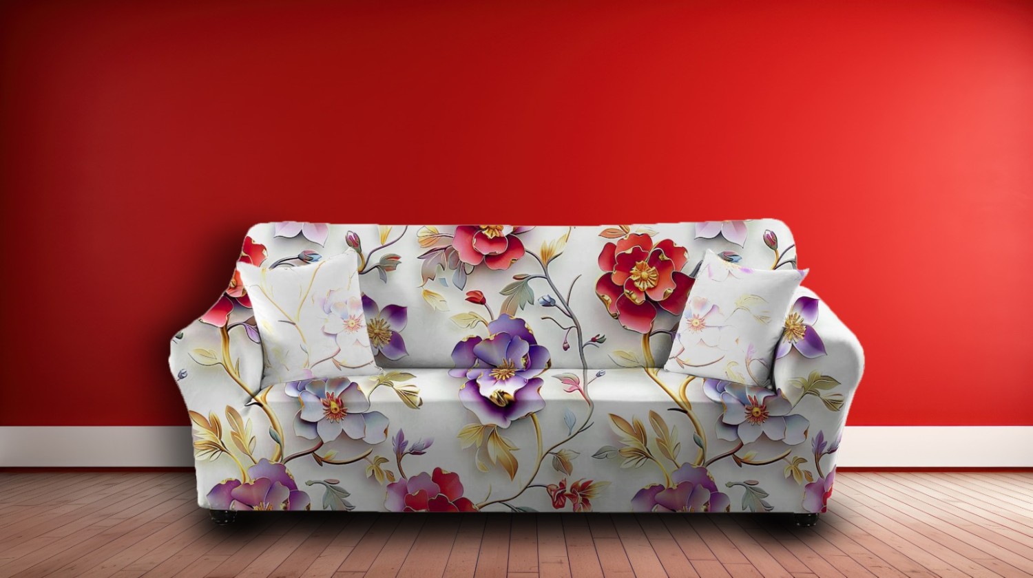 3D Elegant Floral Sofa Cover