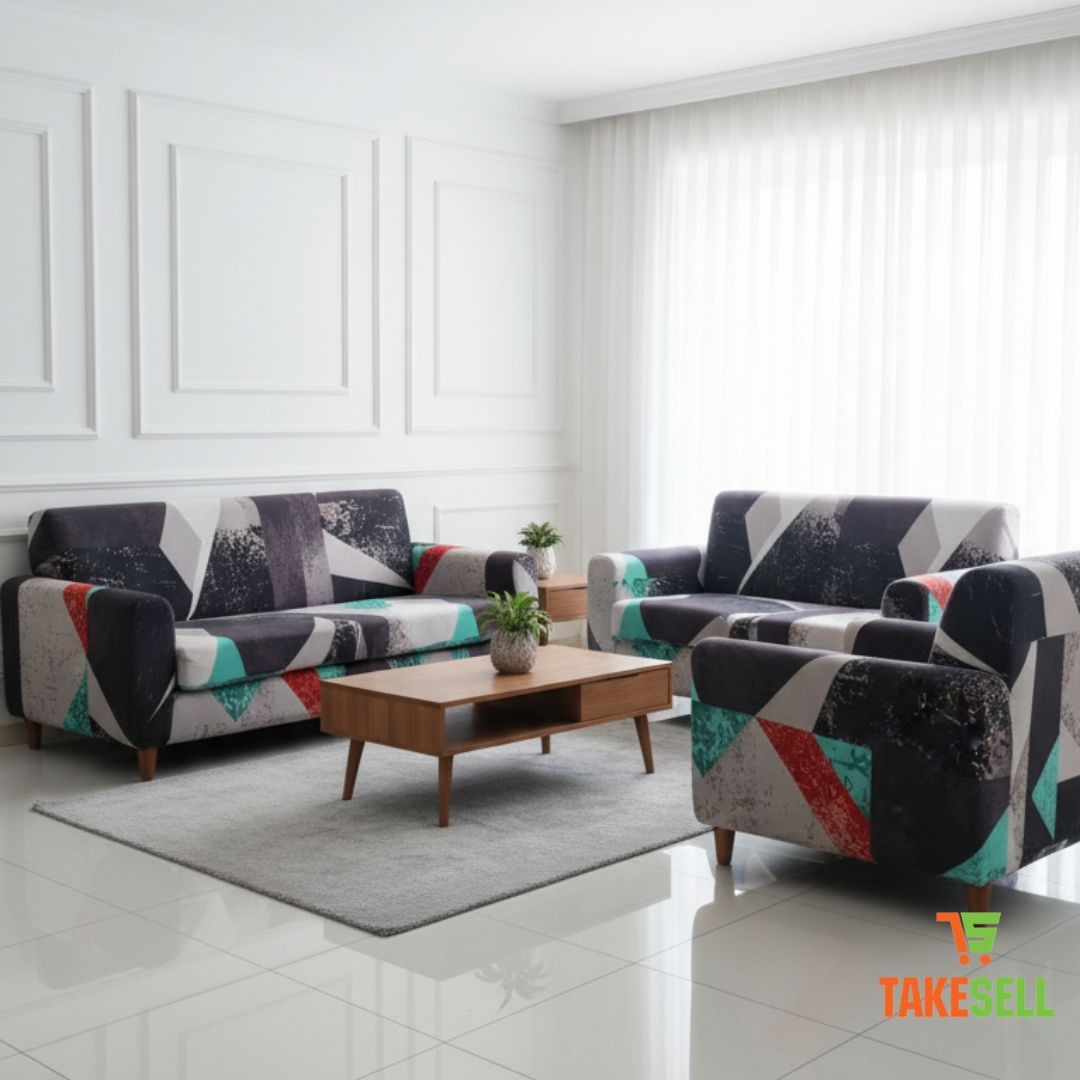 China Print Sofa Cover - Abstract Geometric