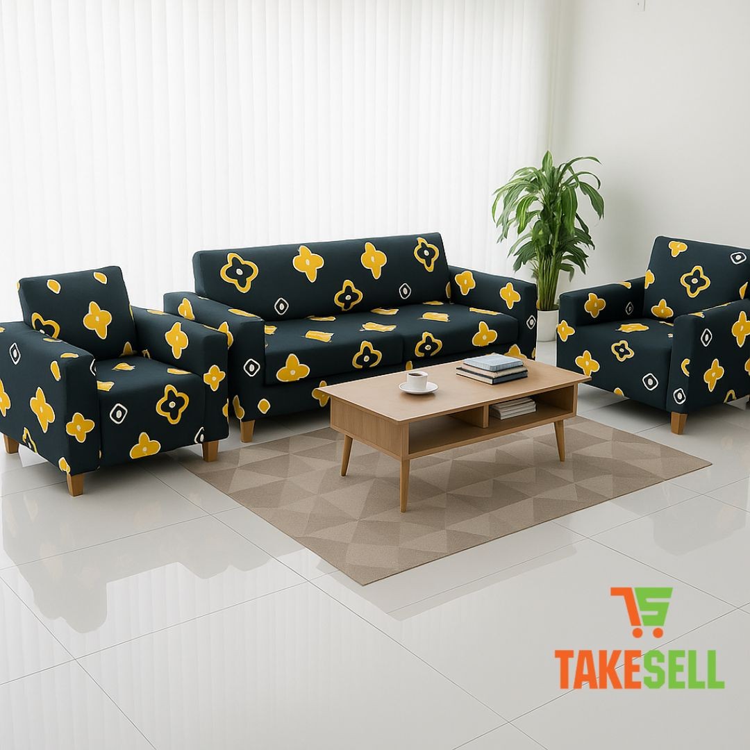 Midnight Pop Clover Sofa Cover 2+2+1