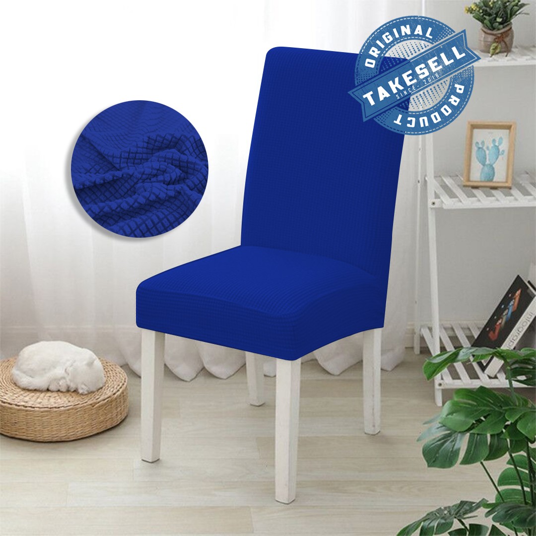 Royal Blue Serenity Honeycomb Chair Cover | Elegant & Sleek