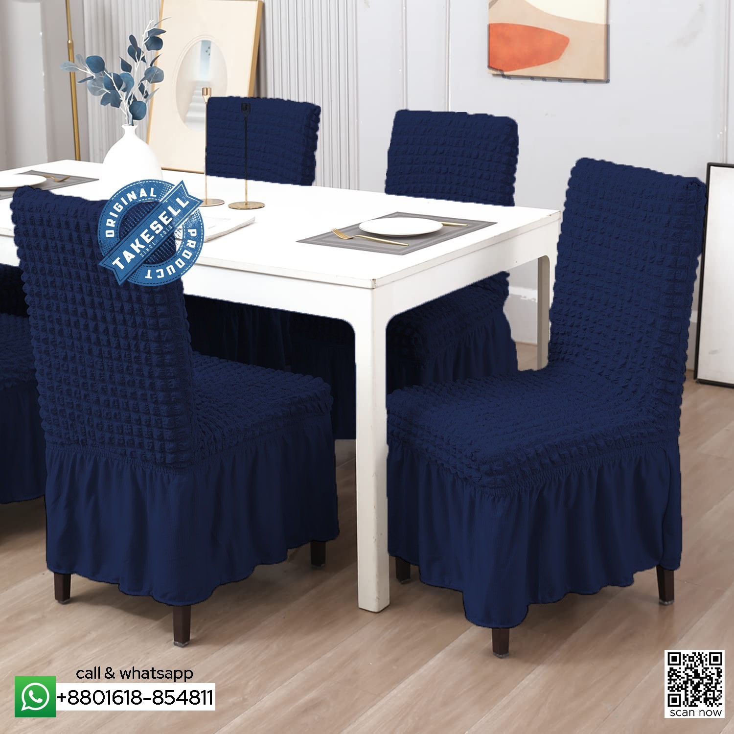Turkey Navy blue Colour chair Cover
