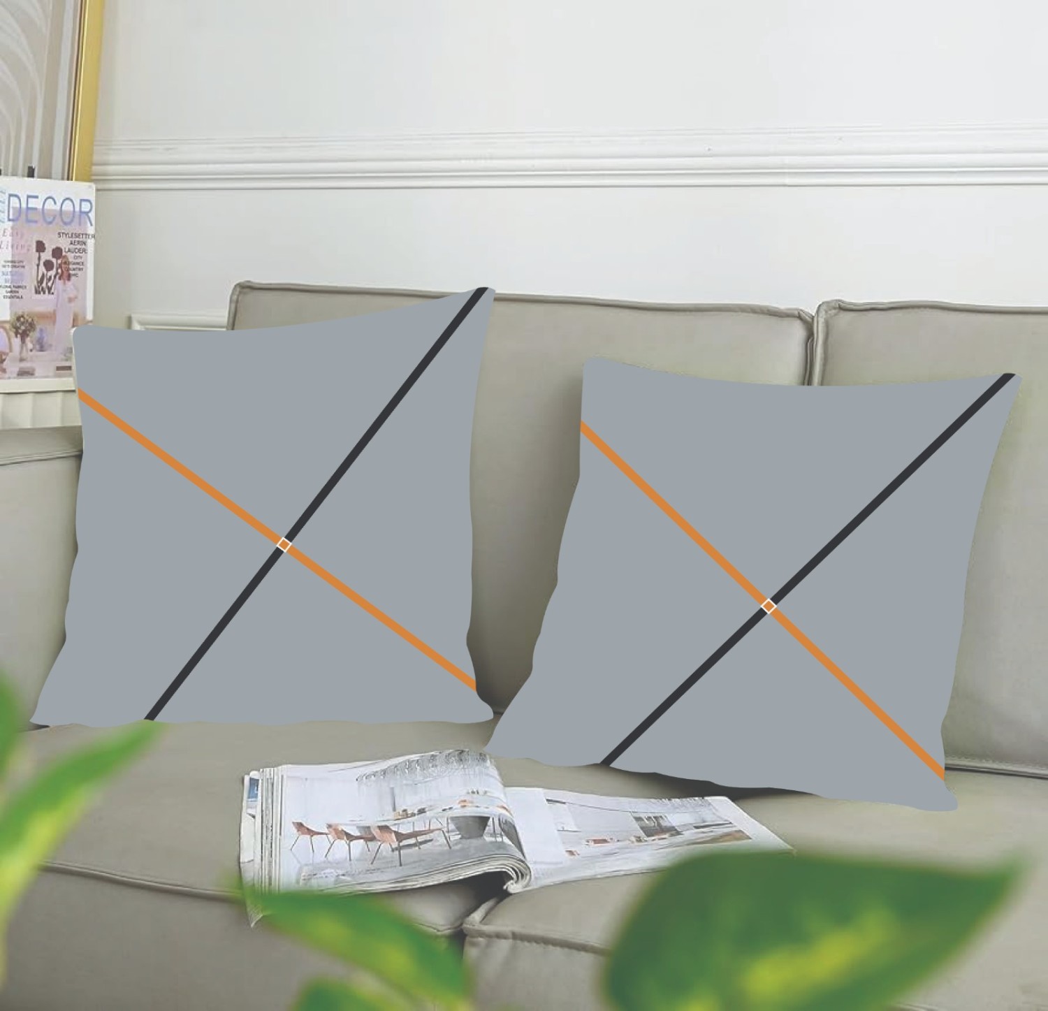 5 pcs cushion cover china fabrics in ash color.