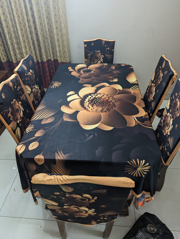 Dining Table Cover and 6 pcs Chair Cover set, best quality