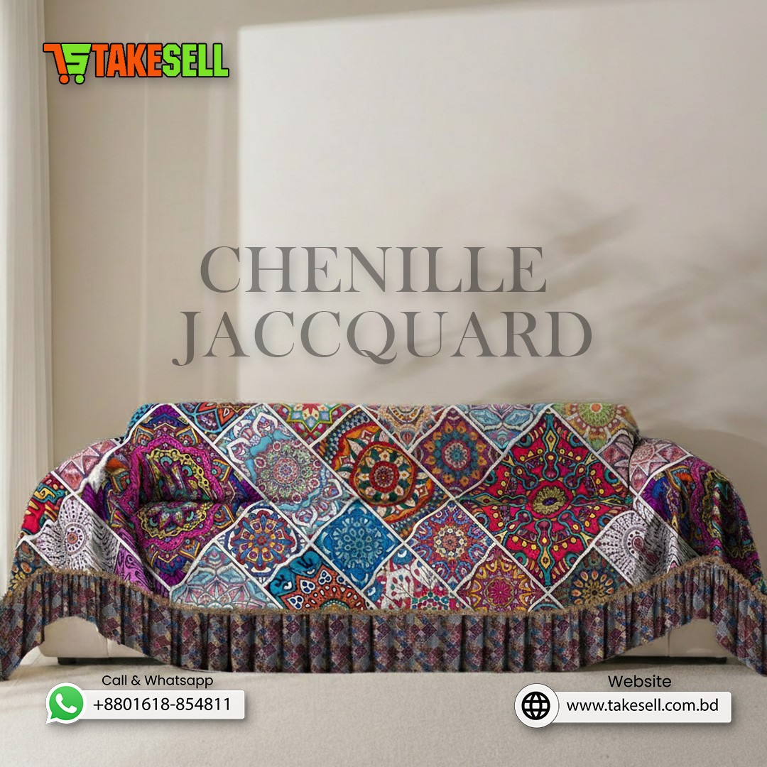 Mandala-patterned Chenille jacquard Sofa Cover Full Spandex 2+2+1