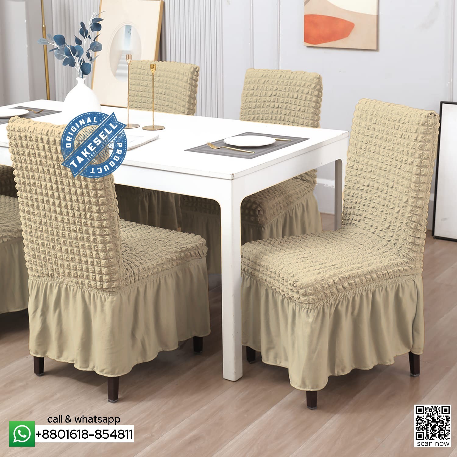 Turkey Cream color Chair Cover