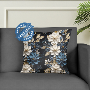 Floral-patterned throw pillows 5 Psc china print cushion cover.