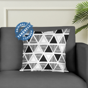 5 Pcs Geometric Triangular Cushion Covers – Navy Blue Decorative Pillows by Takesell