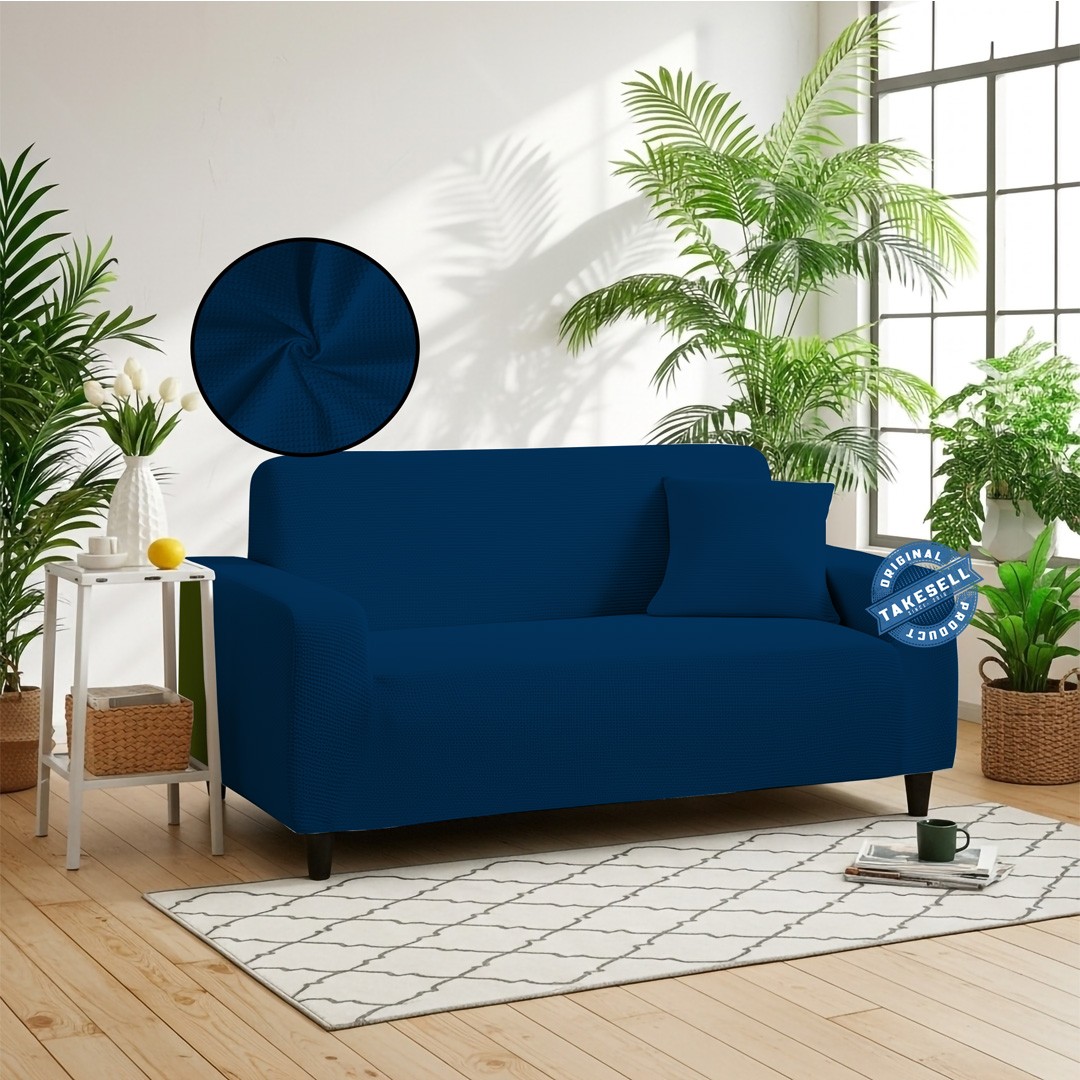 Navy Blue Colour Honey Comb Sofa Cove