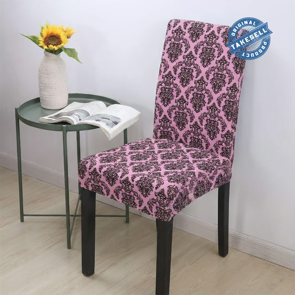 Rose Black Spandex jacquard Chair Cover