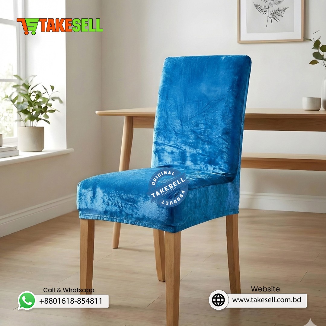 Sky velvet chair cover 2 pcs