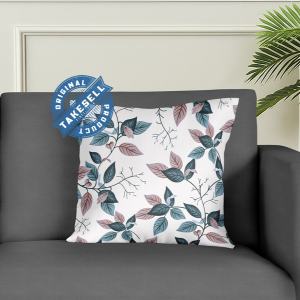 5 Pcs Teal Jacquard Leaf Cushion Covers – Decorative Throw Pillows