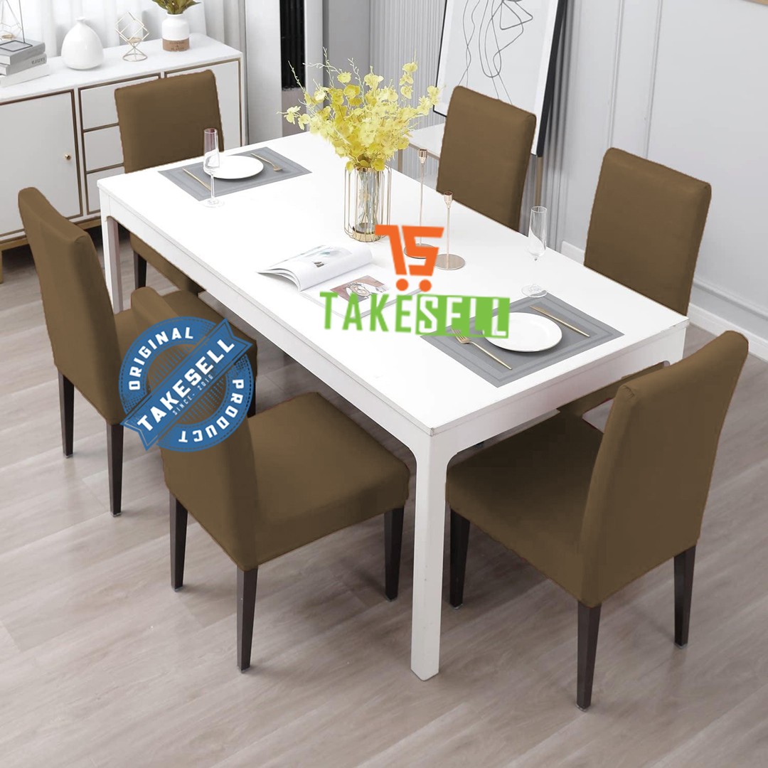 China stitch spandex Brown Colour chair cover in Bangladesh