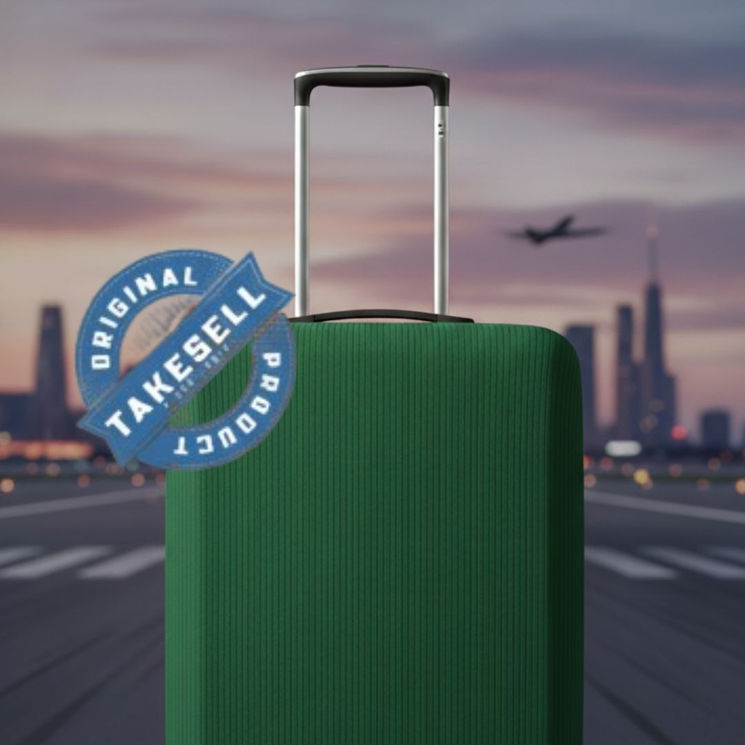 Forest Green Honeycomb Travel Luggage Protective Cover