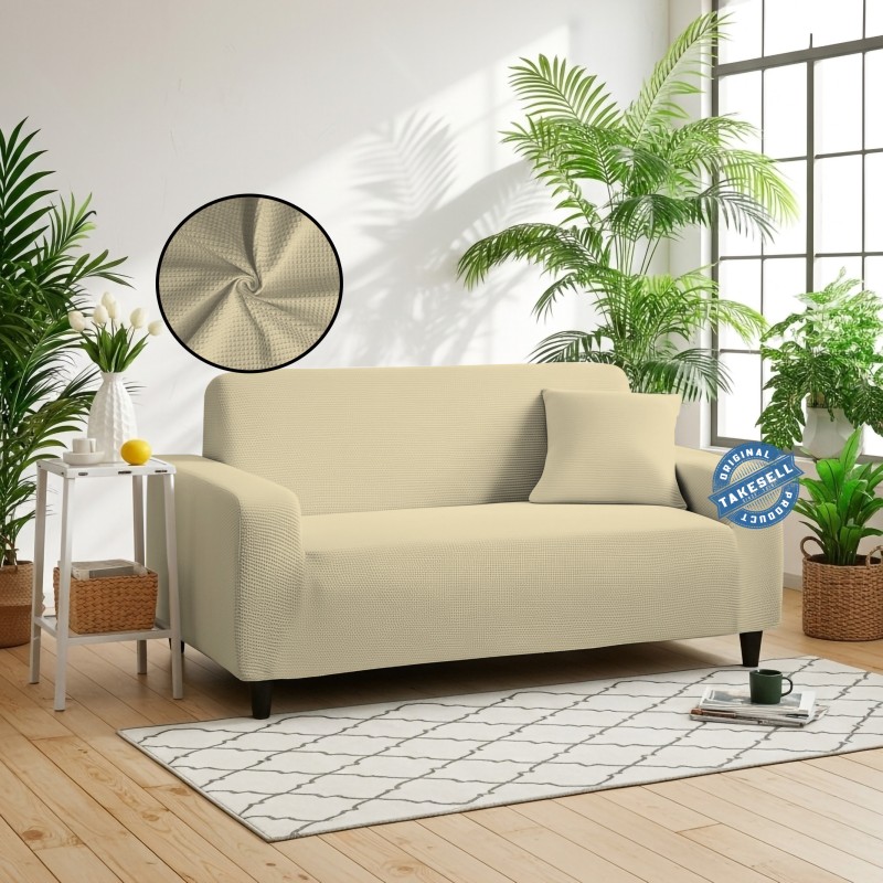 Cream Colour Honey Comb Sofa Cover
