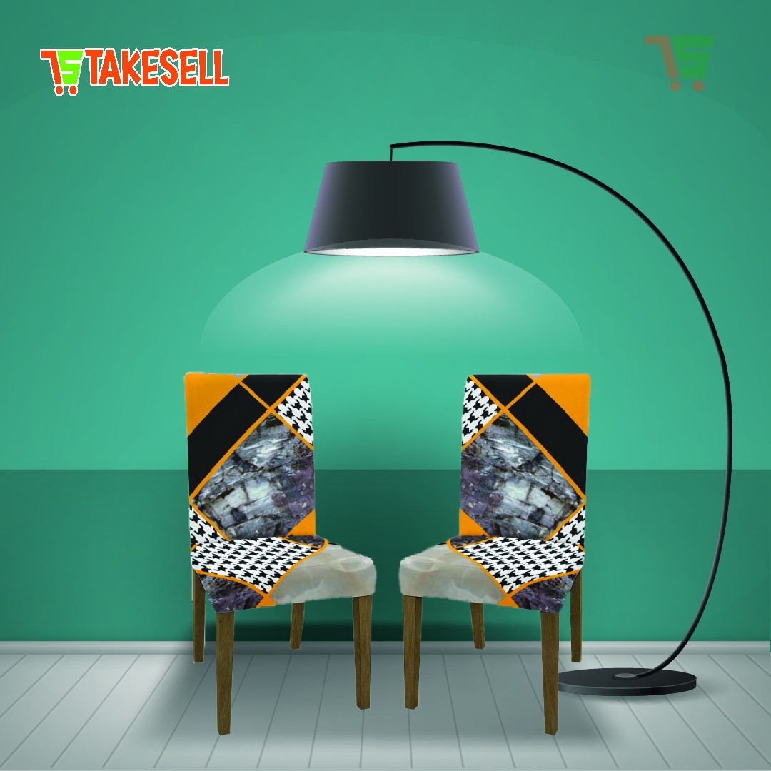 4pics Custom China Print Chair Covers.