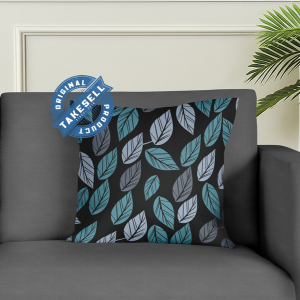 Leaf Pattern Square Decorative Throw Pillow Case Cushion Cover 5 Pcs.