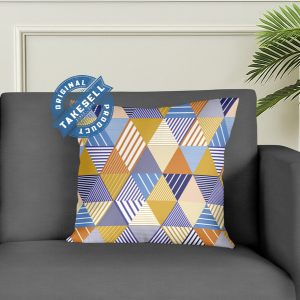 Designart Retro Luxury Waves In Gold And Blue 5 pcs Cushion Cover.