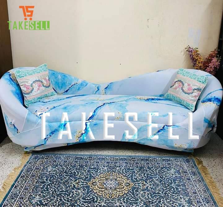 sky color China Digital print sofa cover