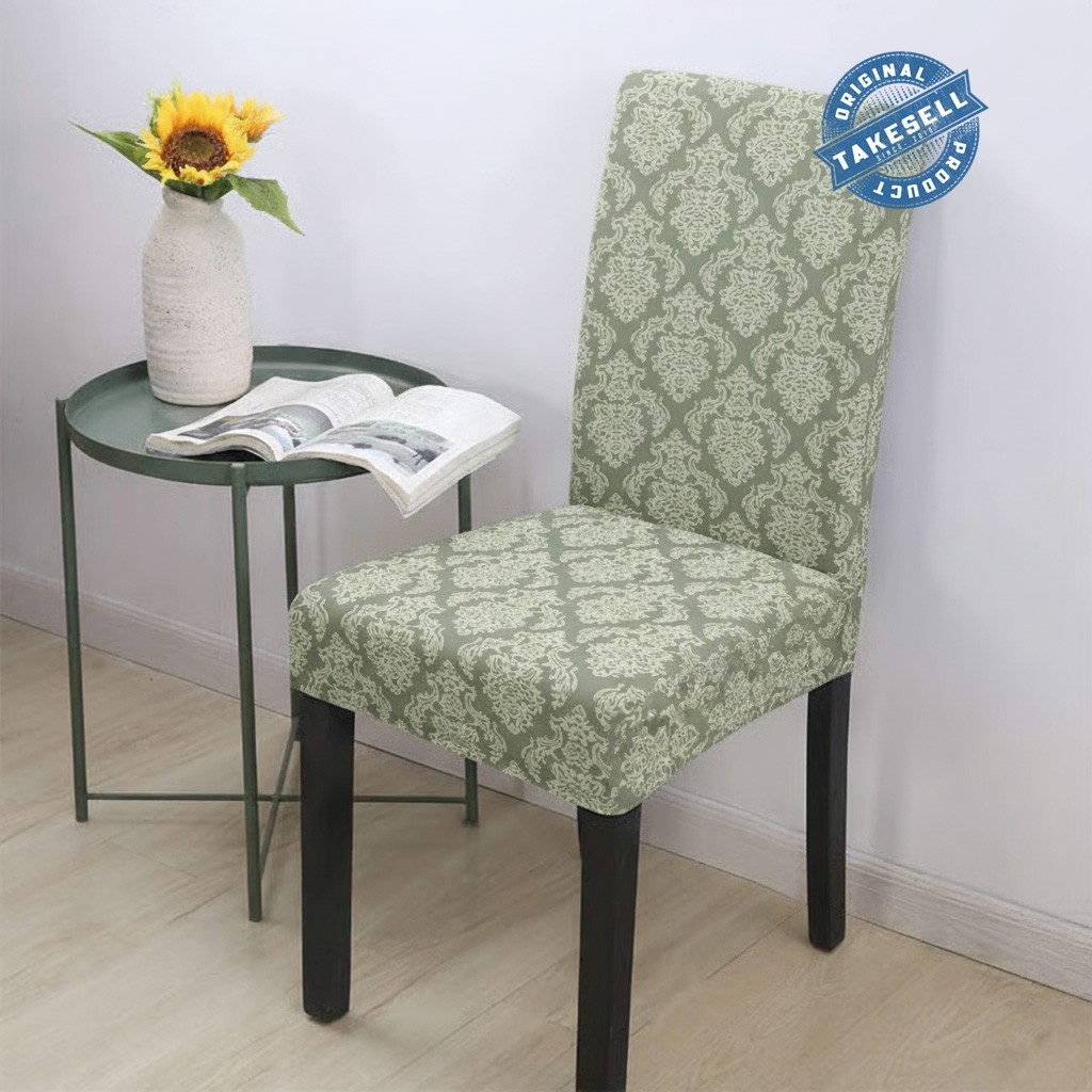 Mint Majesty Spandex jacquard Chair Cover