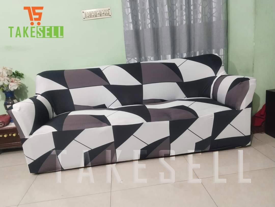 Sofa cover with china stitch fabric that can enhance the beauty of your home.