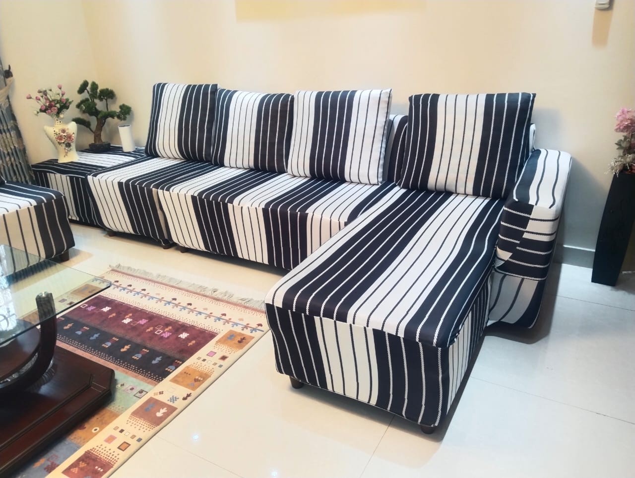 China printed sofa cover 3 seat