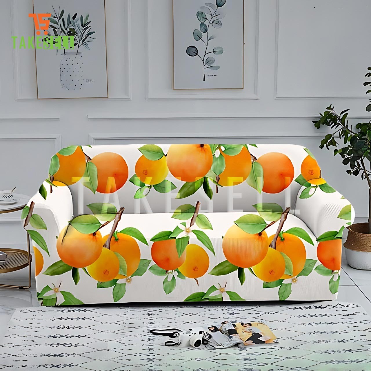 Natural Design China Print Sofa Cover (2+2+1)
