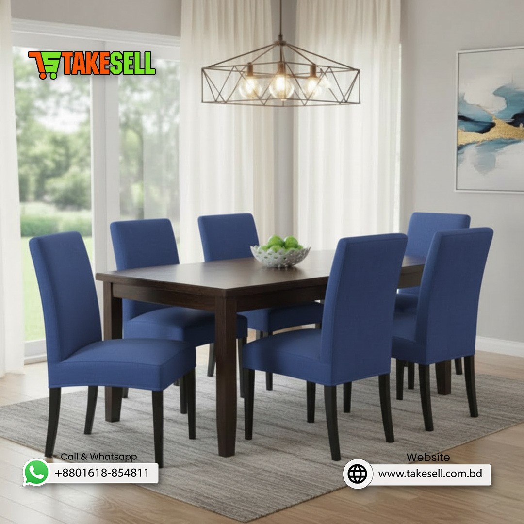 Deep Ocean Velvet Chair Cover 6 pcs