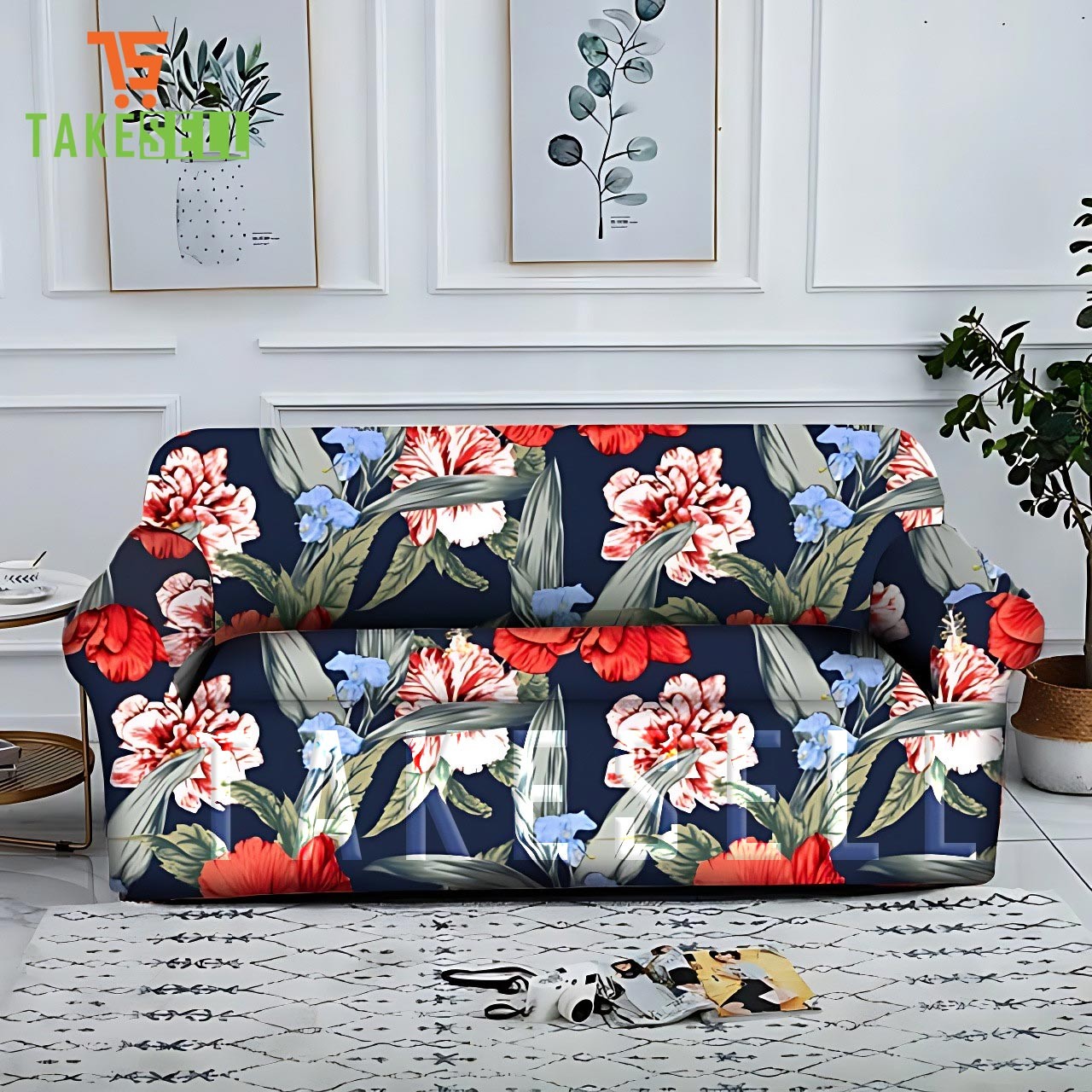 China Print Sofa Cover (2+2+1)