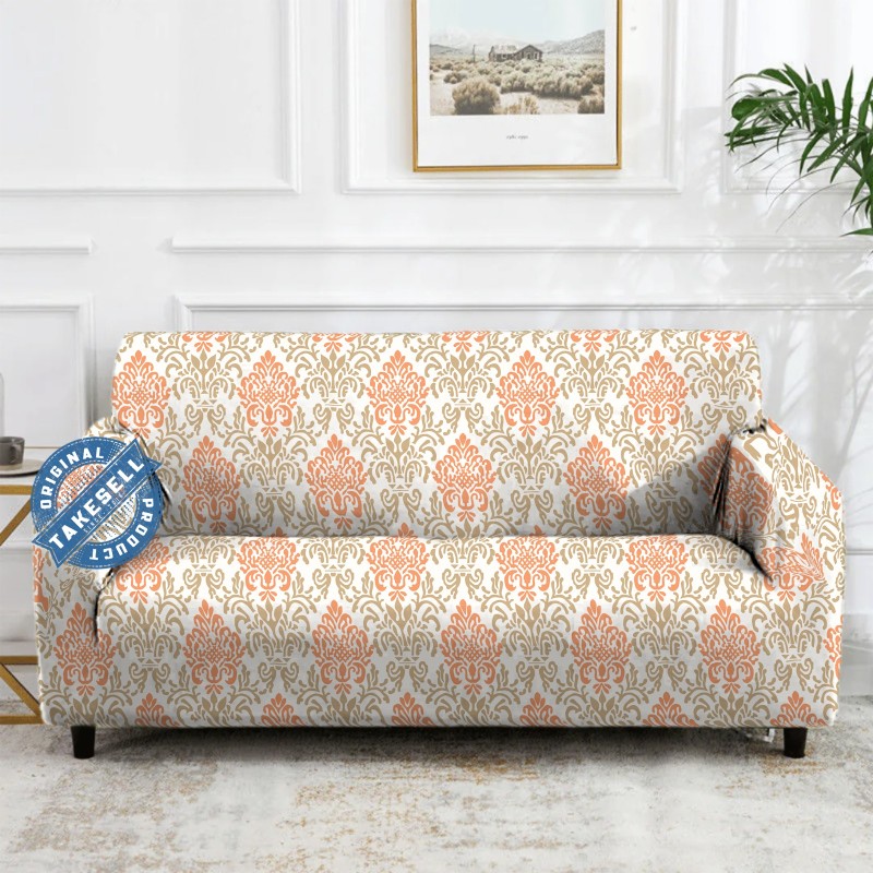 Royal Beige China Print Sofa Cover