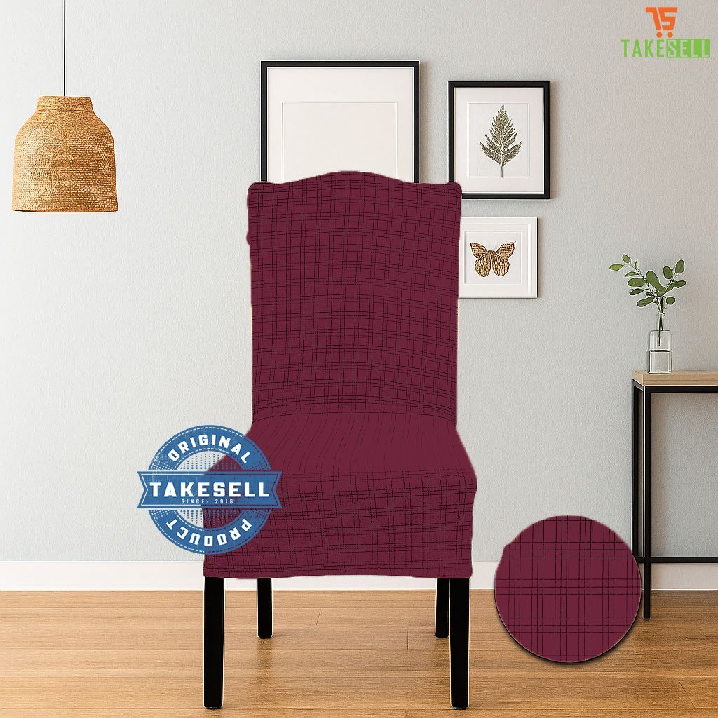 Maroon Color Korean Jline Chair Cover