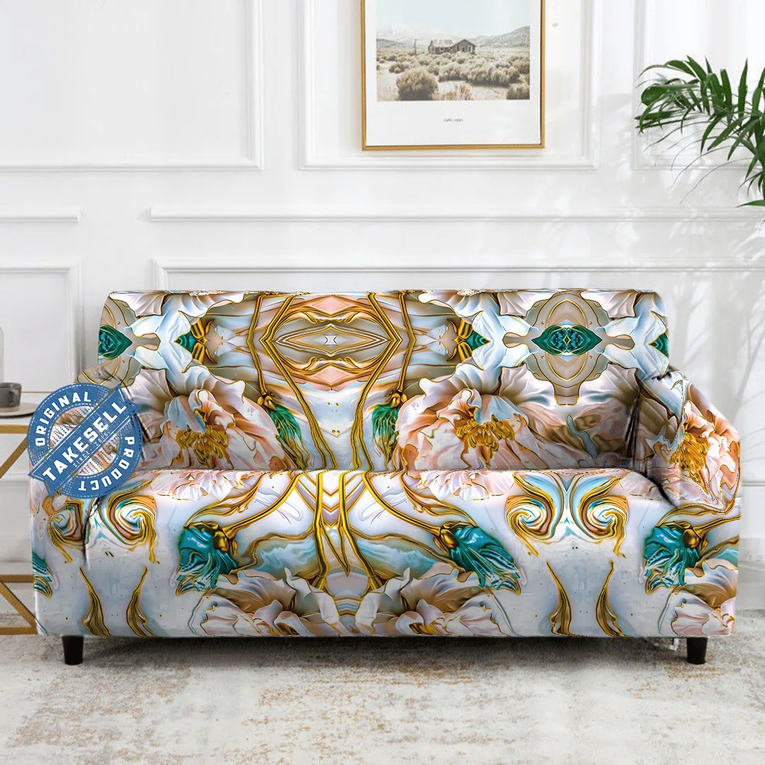 Marble Bloom Sofa Cover