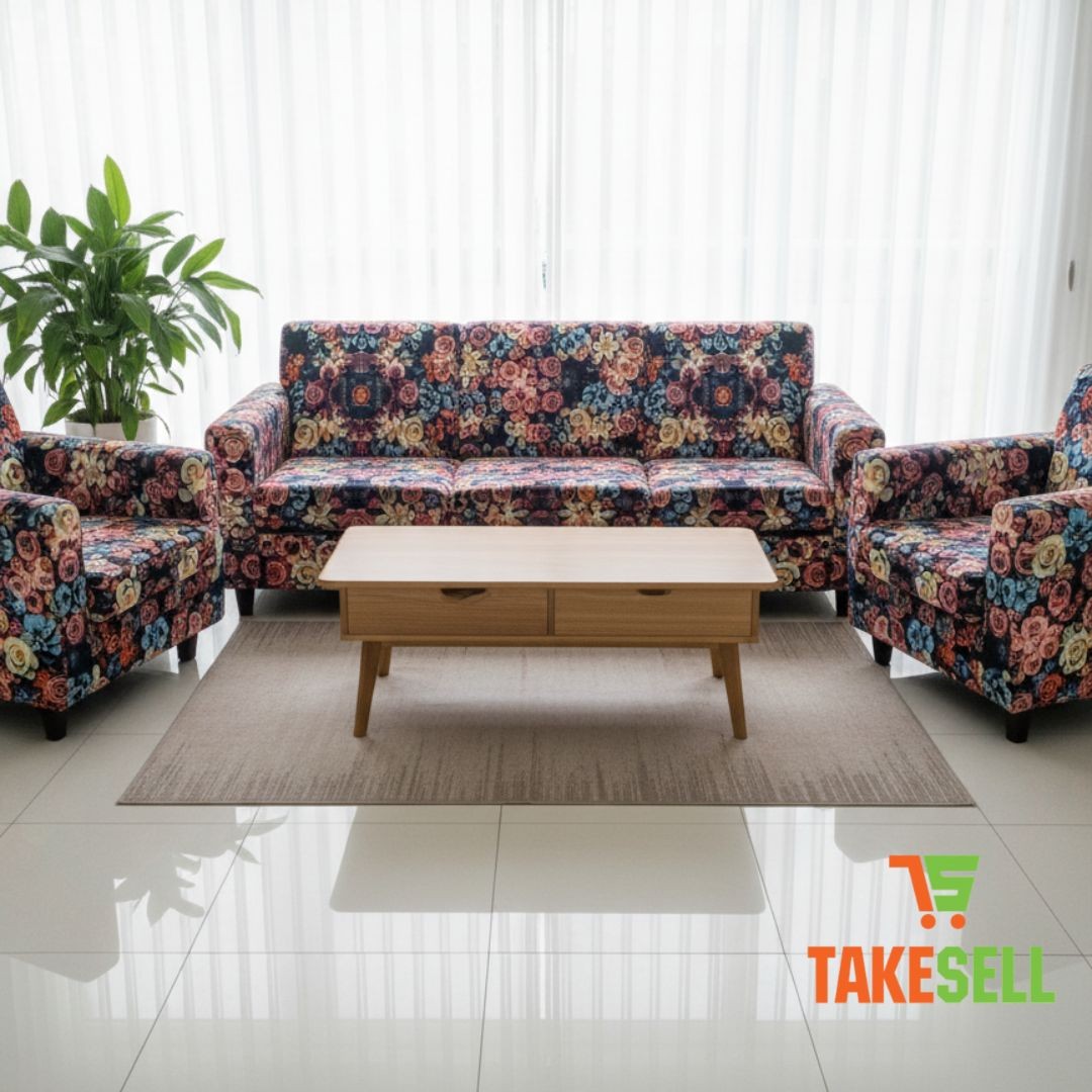 Dark Garden Bloom Sofa Cover 2+2+1