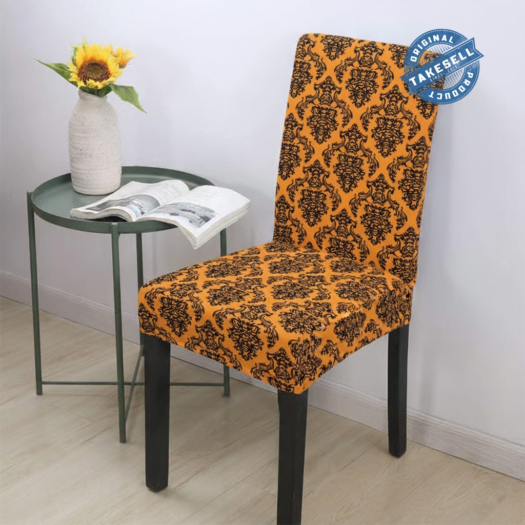 Pumpkin Damask Spandex jacquard Chair Cover