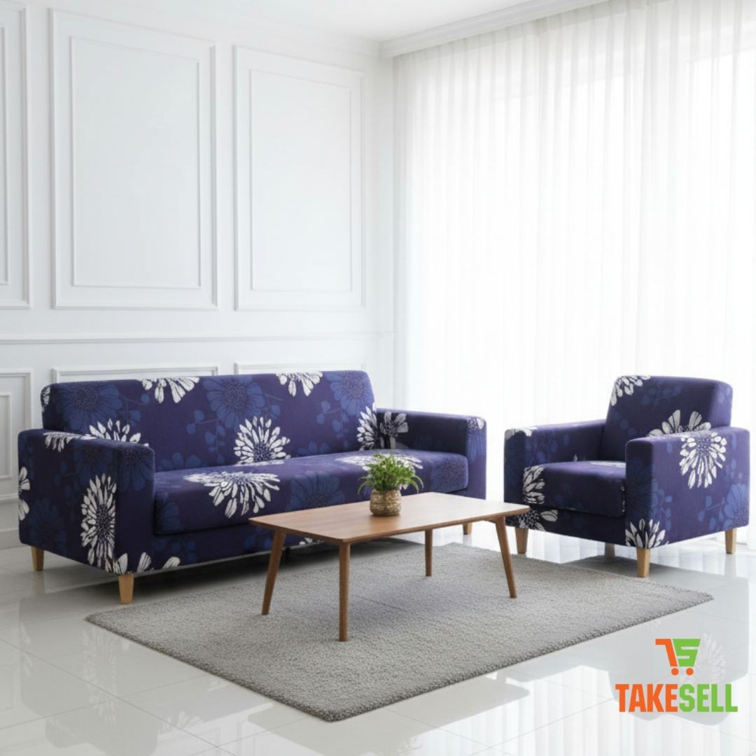 China Print Sofa Cover - Deep Indigo Large