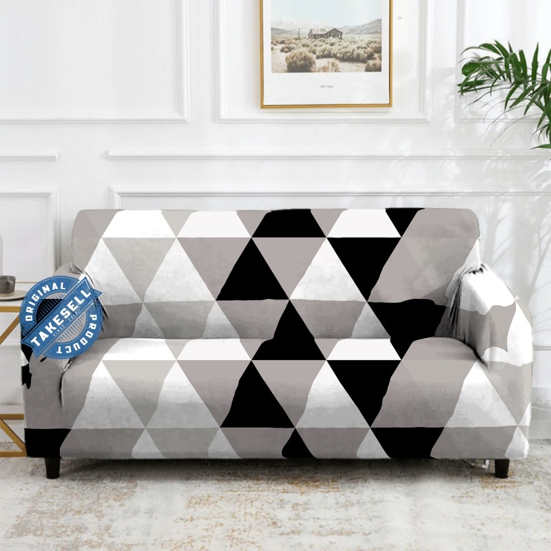 Geometric Triangles Print Sofa Cover