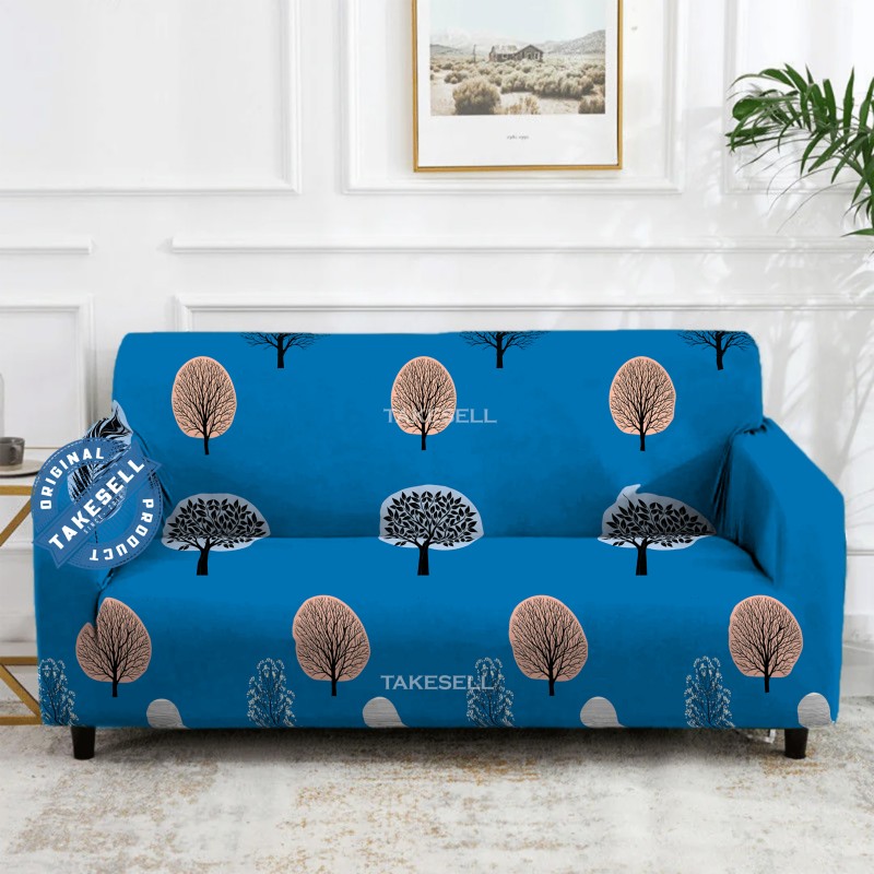 Artistic Tree Silhouette Medallion Stretch Sofa Cover