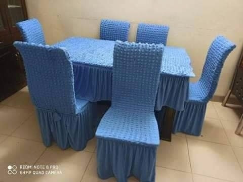 Sky Blue Turkey 6 Seats Dining Table Set