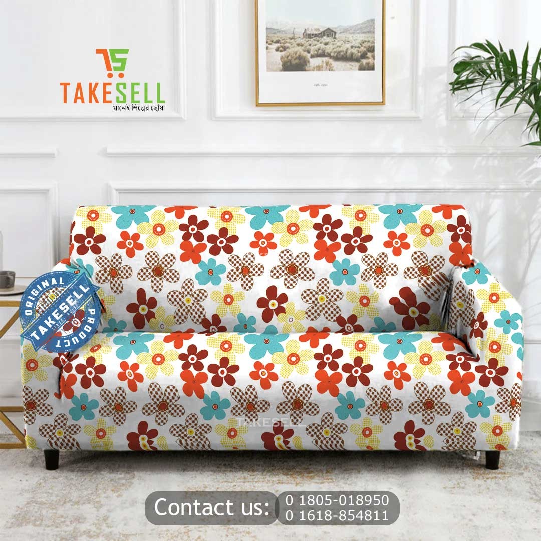 Multi Color Floral China Print Sofa Cover