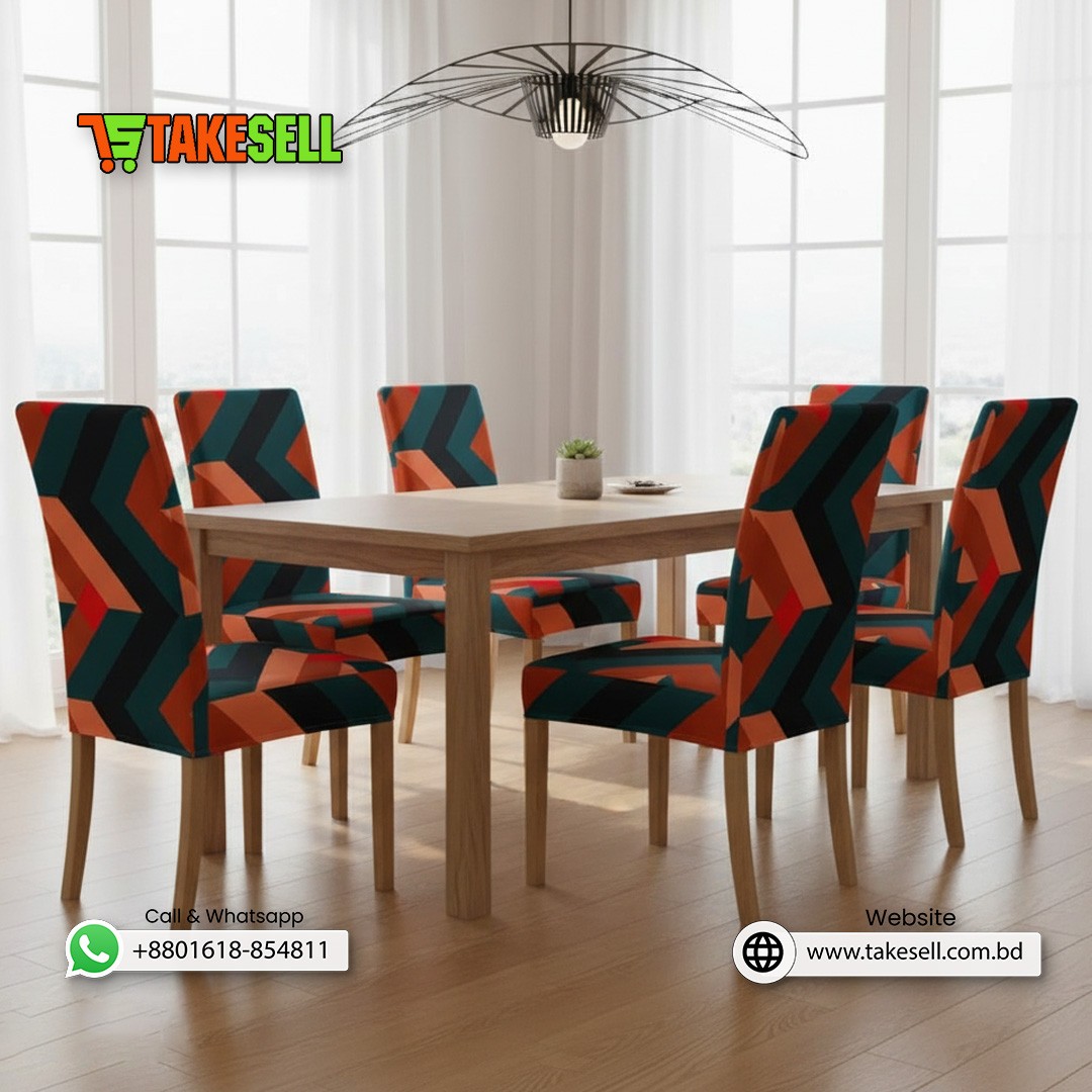 Modern Abstract Chevron Stretch Dining Chair Cover