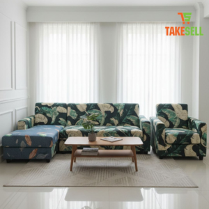 Digital Print Sofa Cover with Jungle/Tropical Leaf Pattern